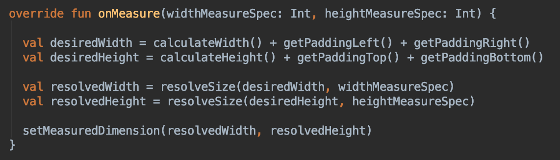 Как реализовать метод View.onMeasure()? 